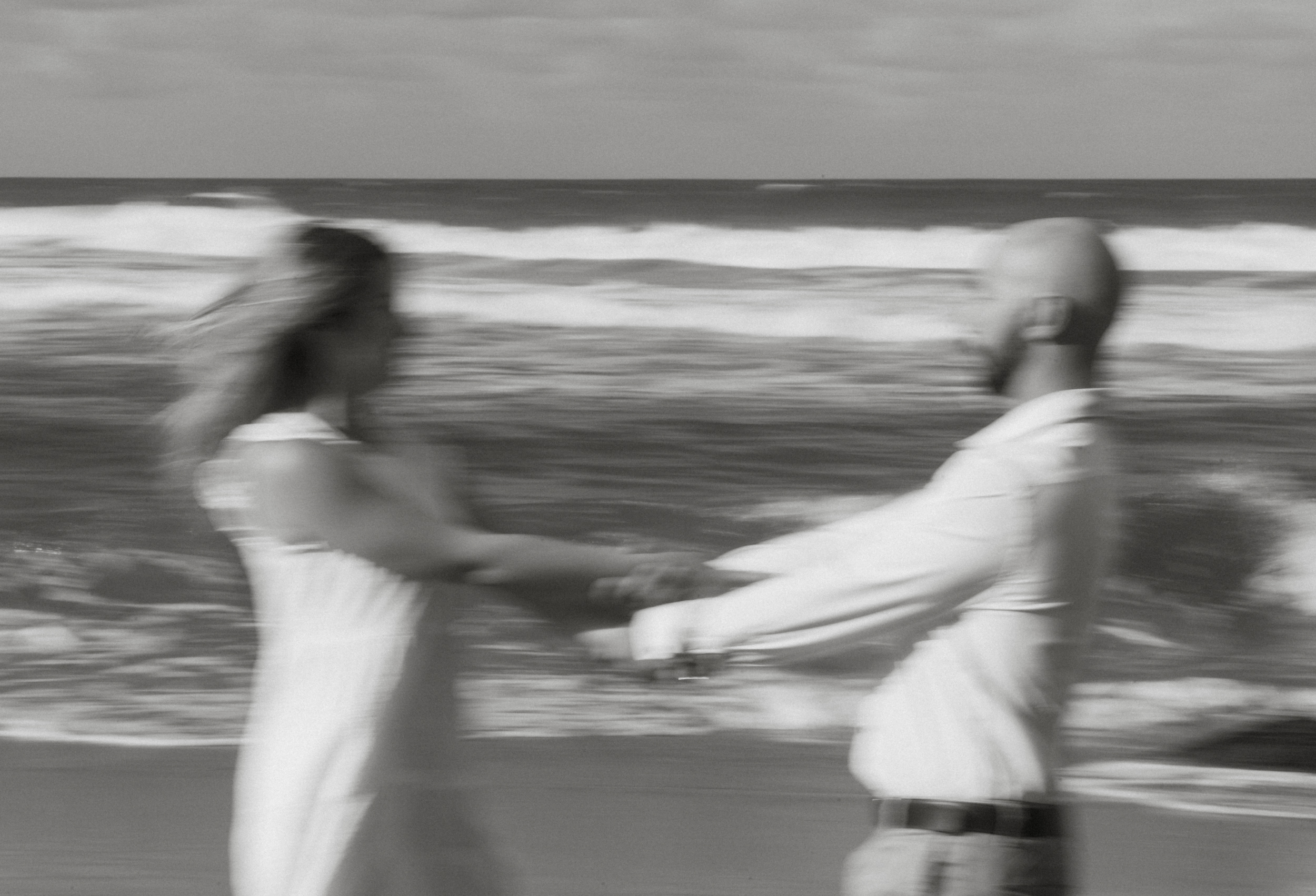 Motion blur, black and white