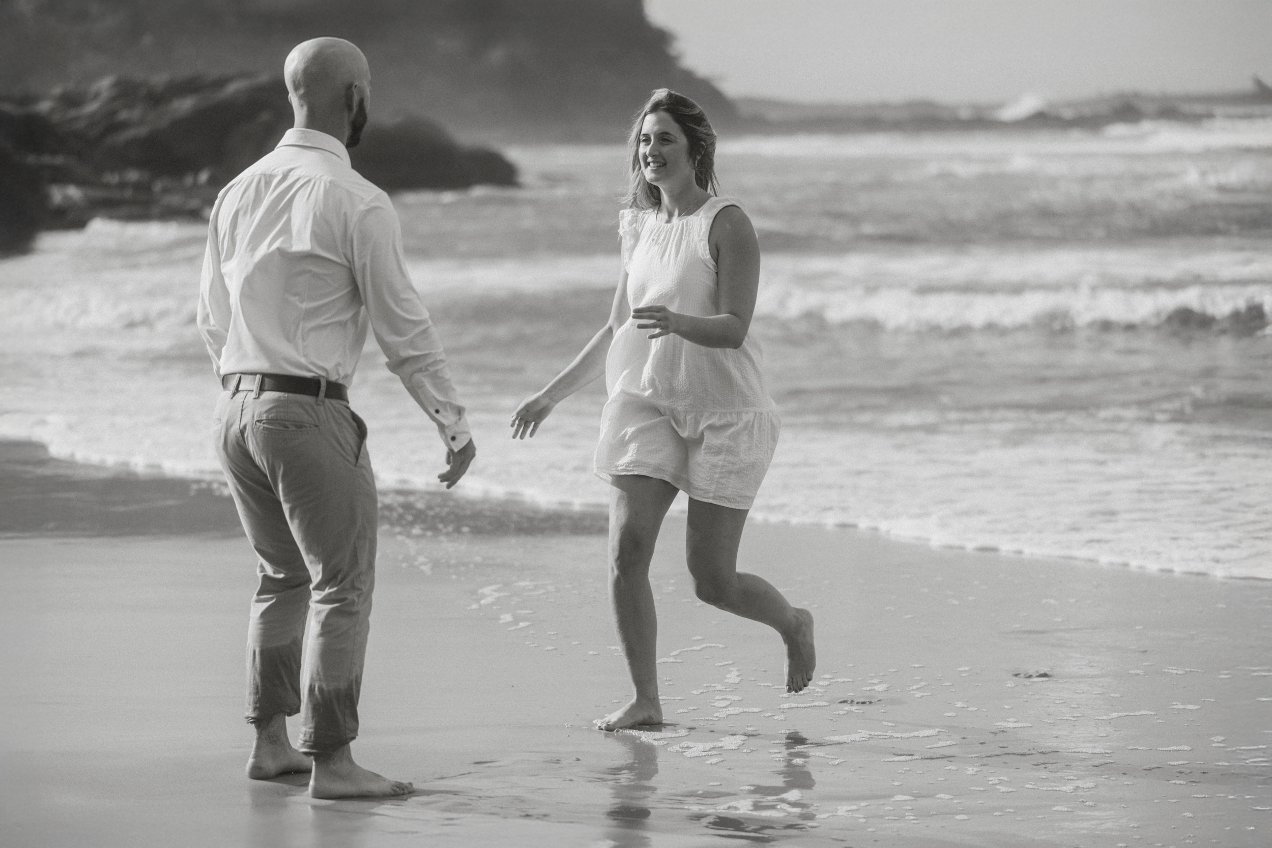 Running together, black and white