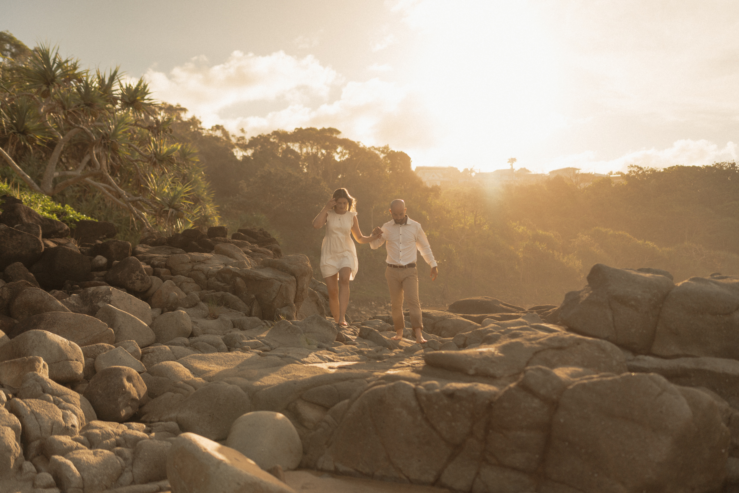 Couple in golden outdoor light
