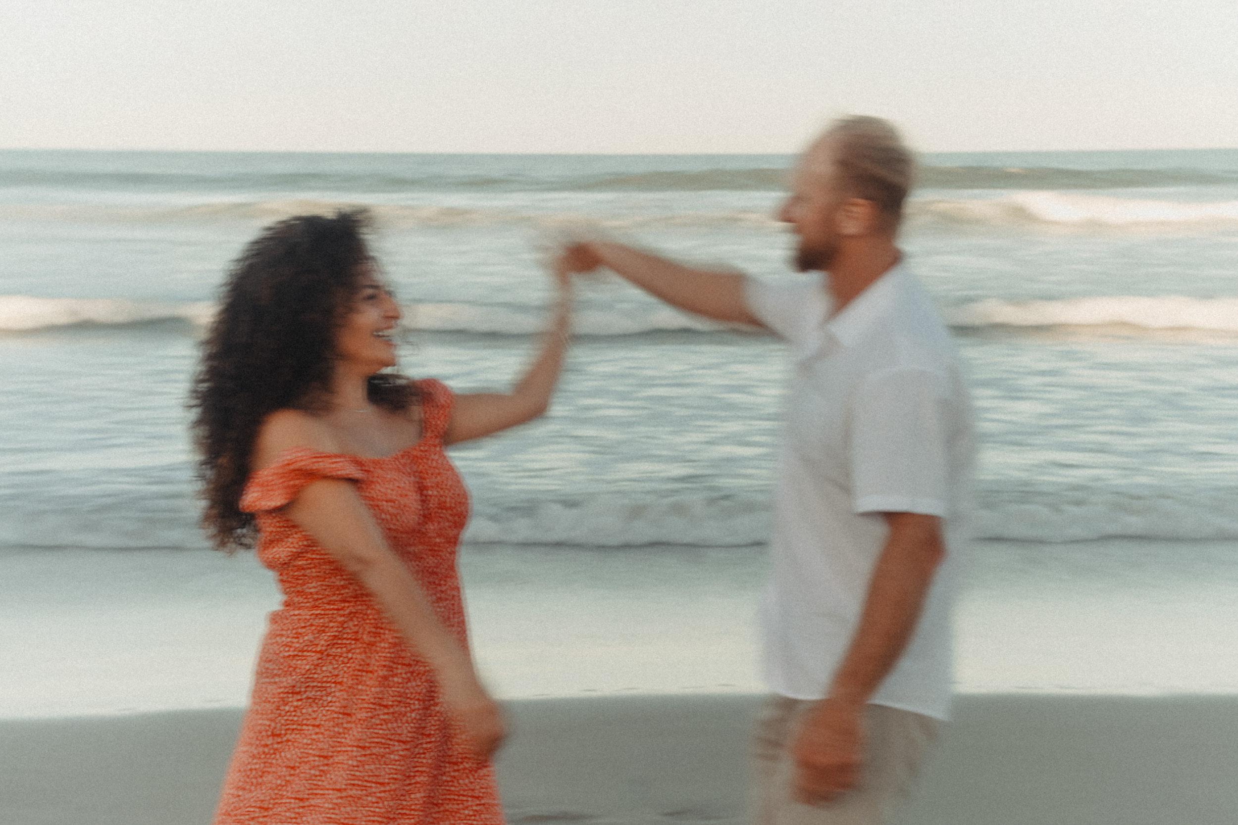 Dancing together at the beach